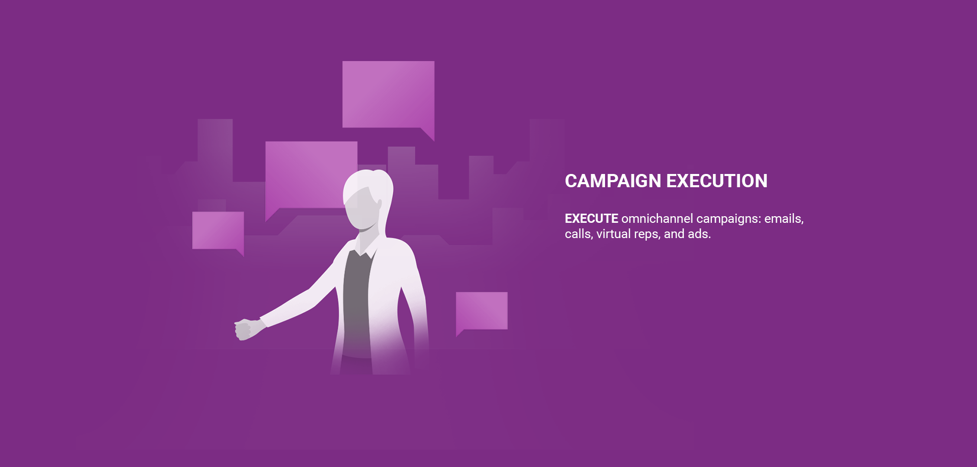 Silhouette of an individual amidst blocks and structures, highlighting the theme "CAMPAIGN EXECUTION."